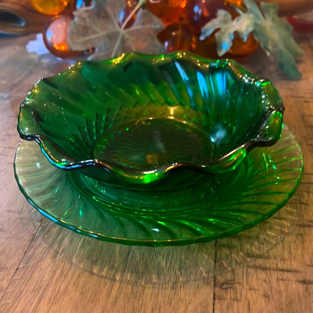 Vintage green glass.